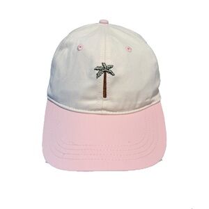 Frasier Sterling Palm Embroidered Hat Pink Adjustable Cap Summer Beach Vibes